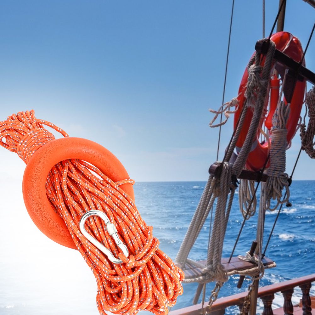 6MM Diameter 30M PVC Reflective Lifesaving Rope with Hook Pull Rings view 10