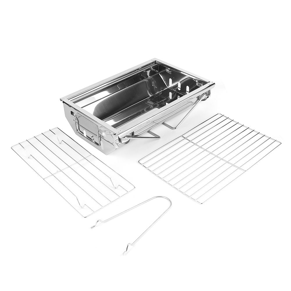 Barbecue Charcoal Grill Stainless Steel Folding Portable BBQ Tool Kits for view 2