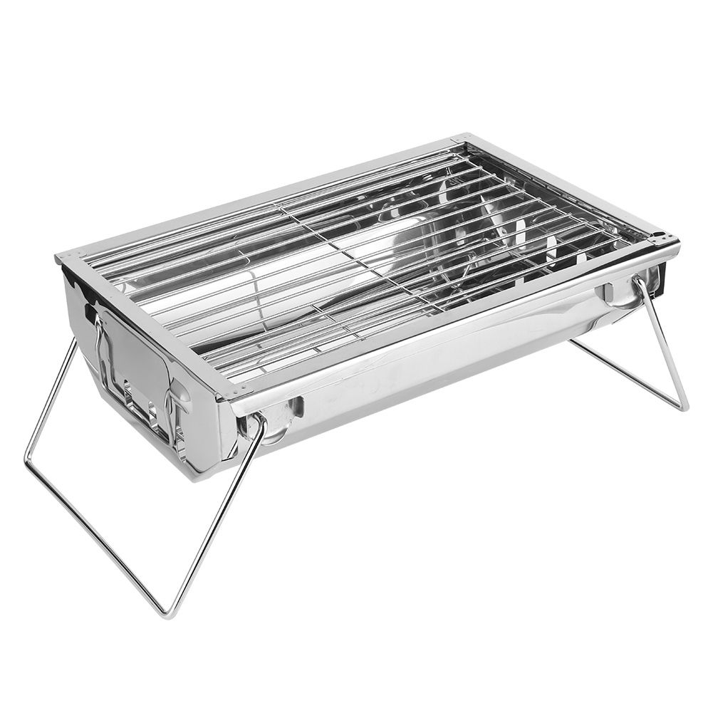 Barbecue Charcoal Grill Stainless Steel Folding Portable BBQ Tool Kits for view 3