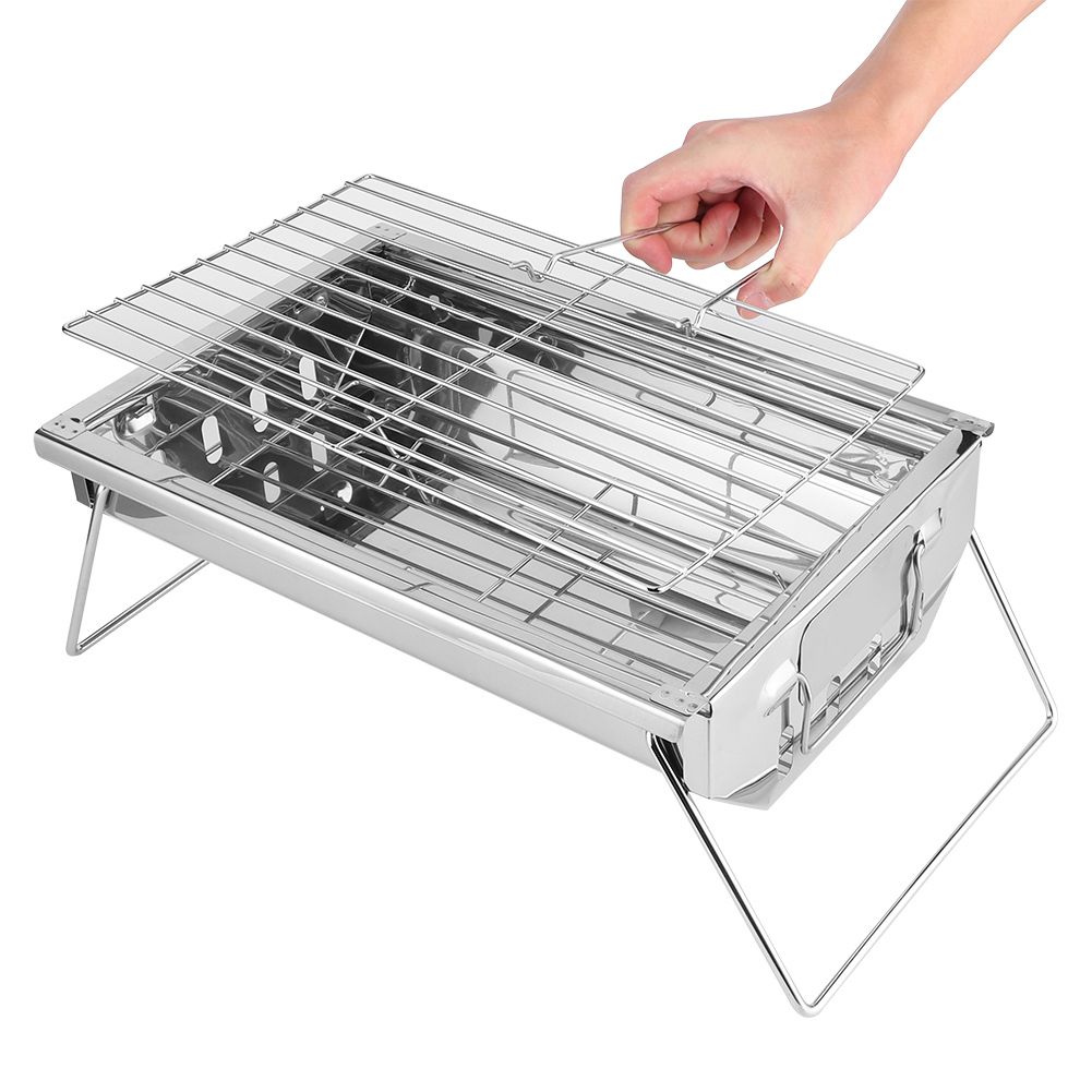 Barbecue Charcoal Grill Stainless Steel Folding Portable BBQ Tool Kits for view 4