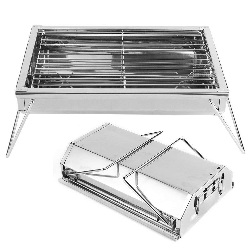Barbecue Charcoal Grill Stainless Steel Folding Portable BBQ Tool Kits for view 7