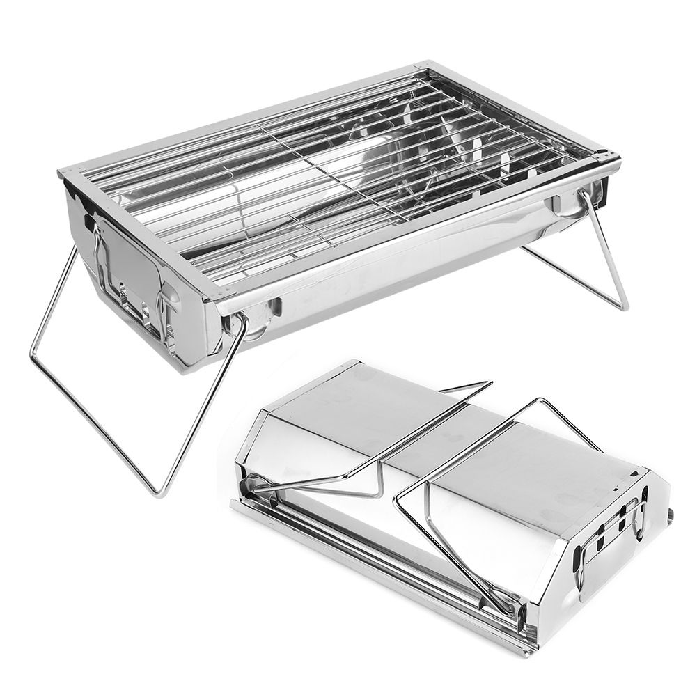 Barbecue Charcoal Grill Stainless Steel Folding Portable BBQ Tool Kits for view 8