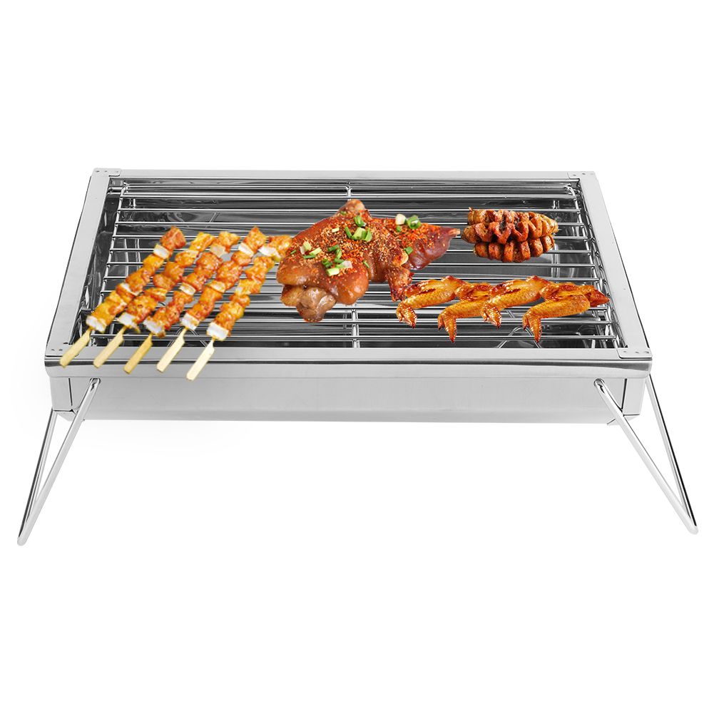 Barbecue Charcoal Grill Stainless Steel Folding Portable BBQ Tool Kits for view 9