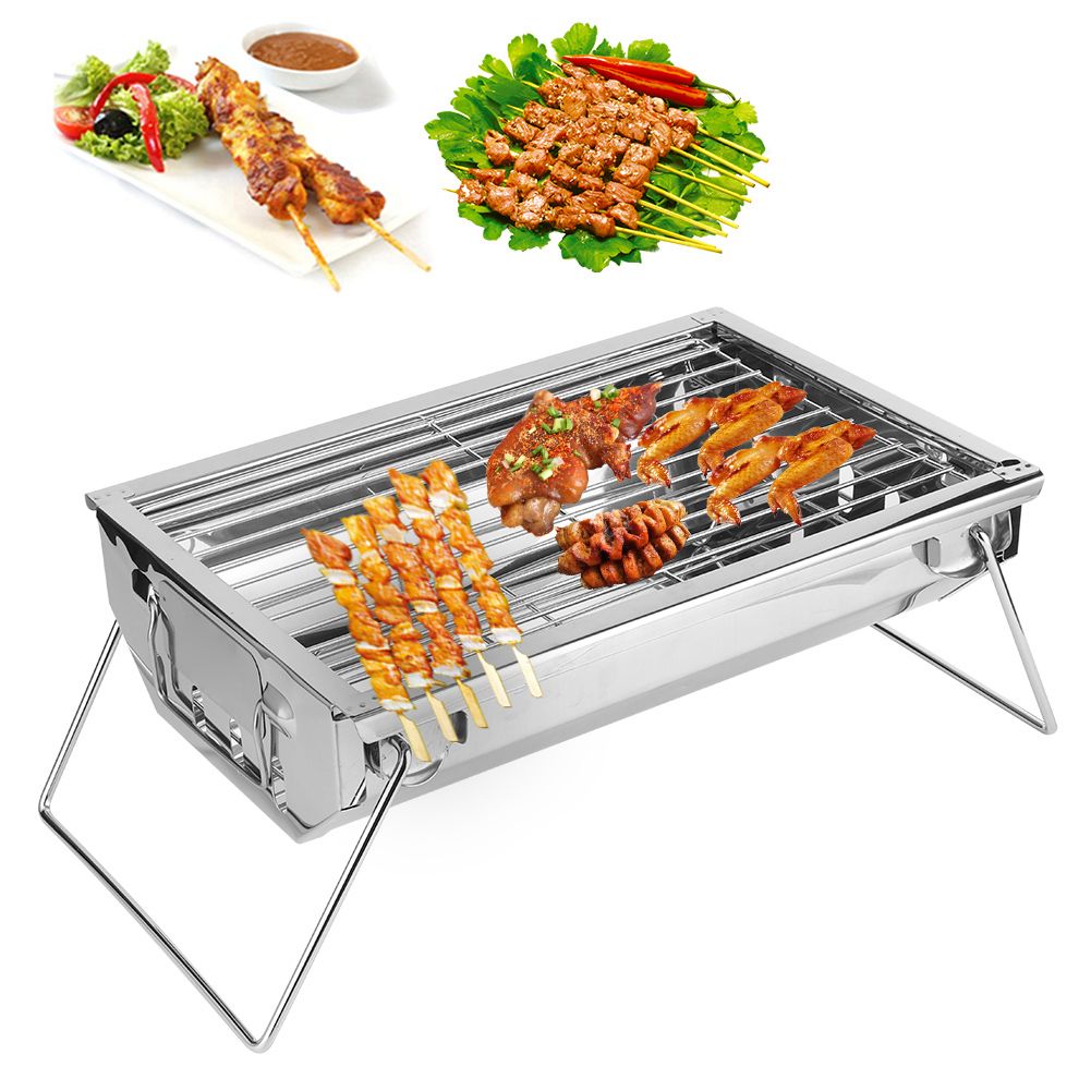 Barbecue Charcoal Grill Stainless Steel Folding Portable BBQ Tool Kits for view 10