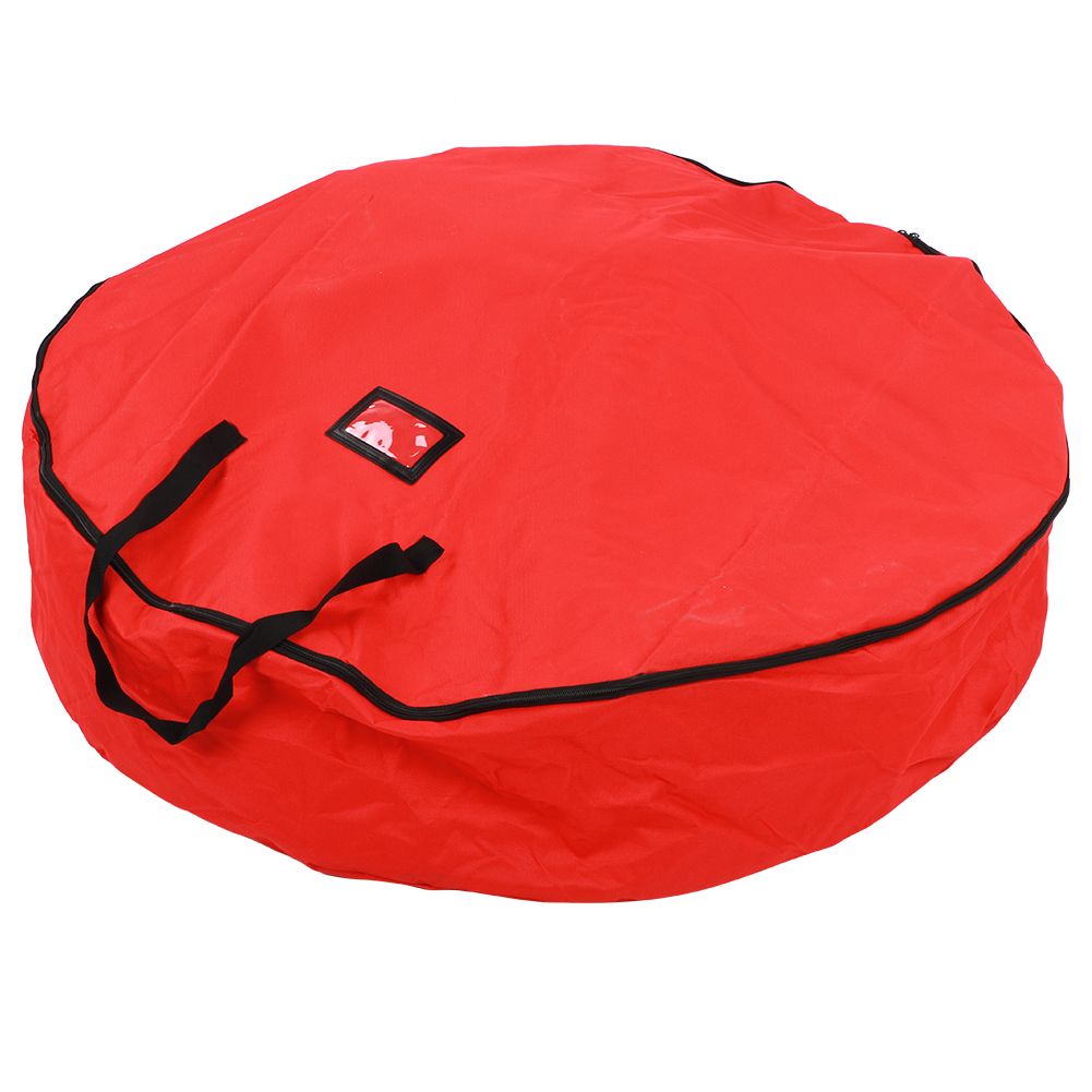 Red Christmas Gift Storage Bag Decoration Bell Wreath Garland Container