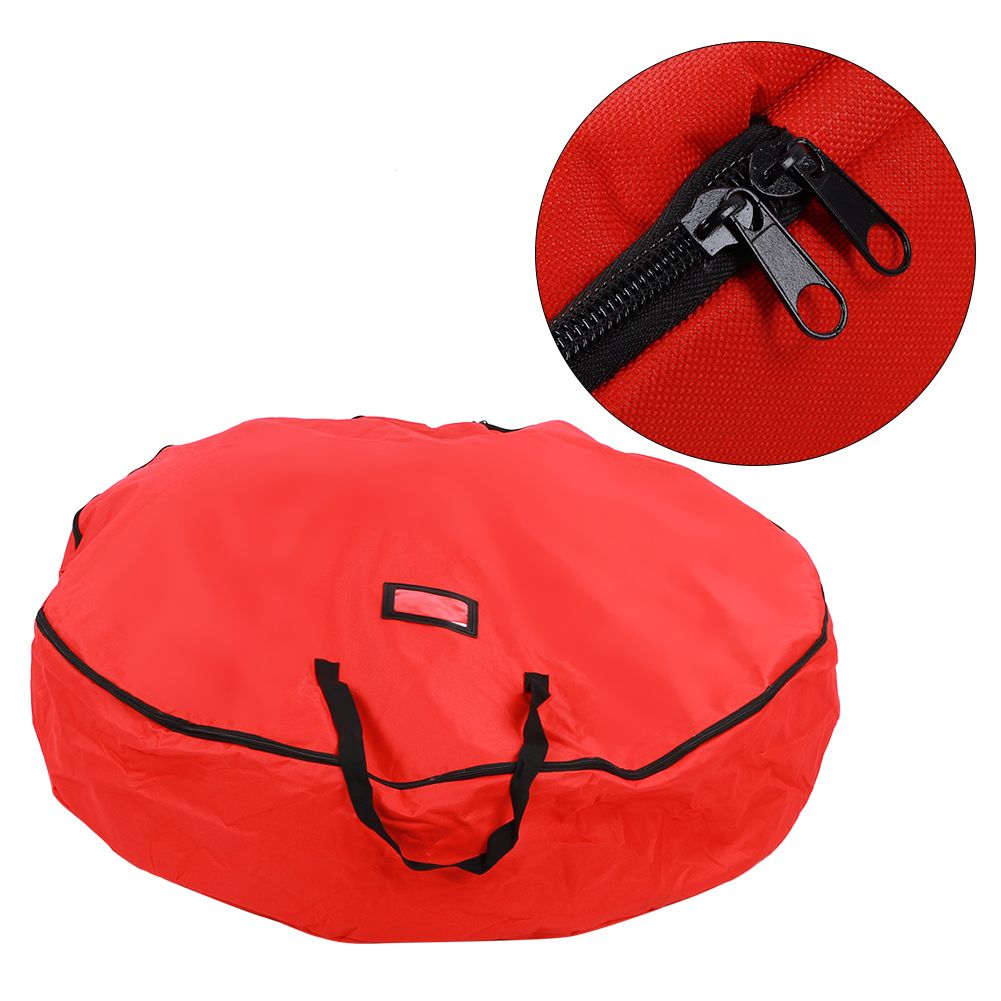 Red Christmas Gift Storage Bag Decoration Bell Wreath Garland Container view 8