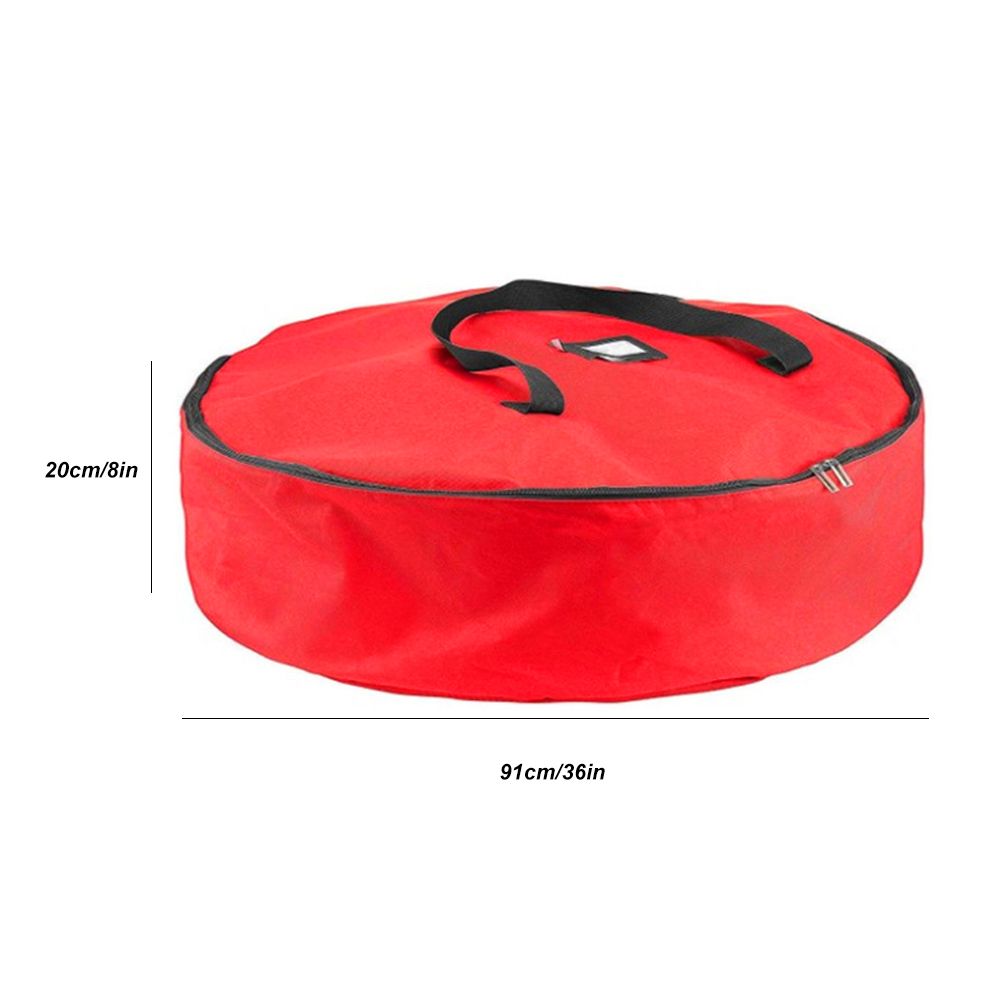 Red Christmas Gift Storage Bag Decoration Bell Wreath Garland Container view 12