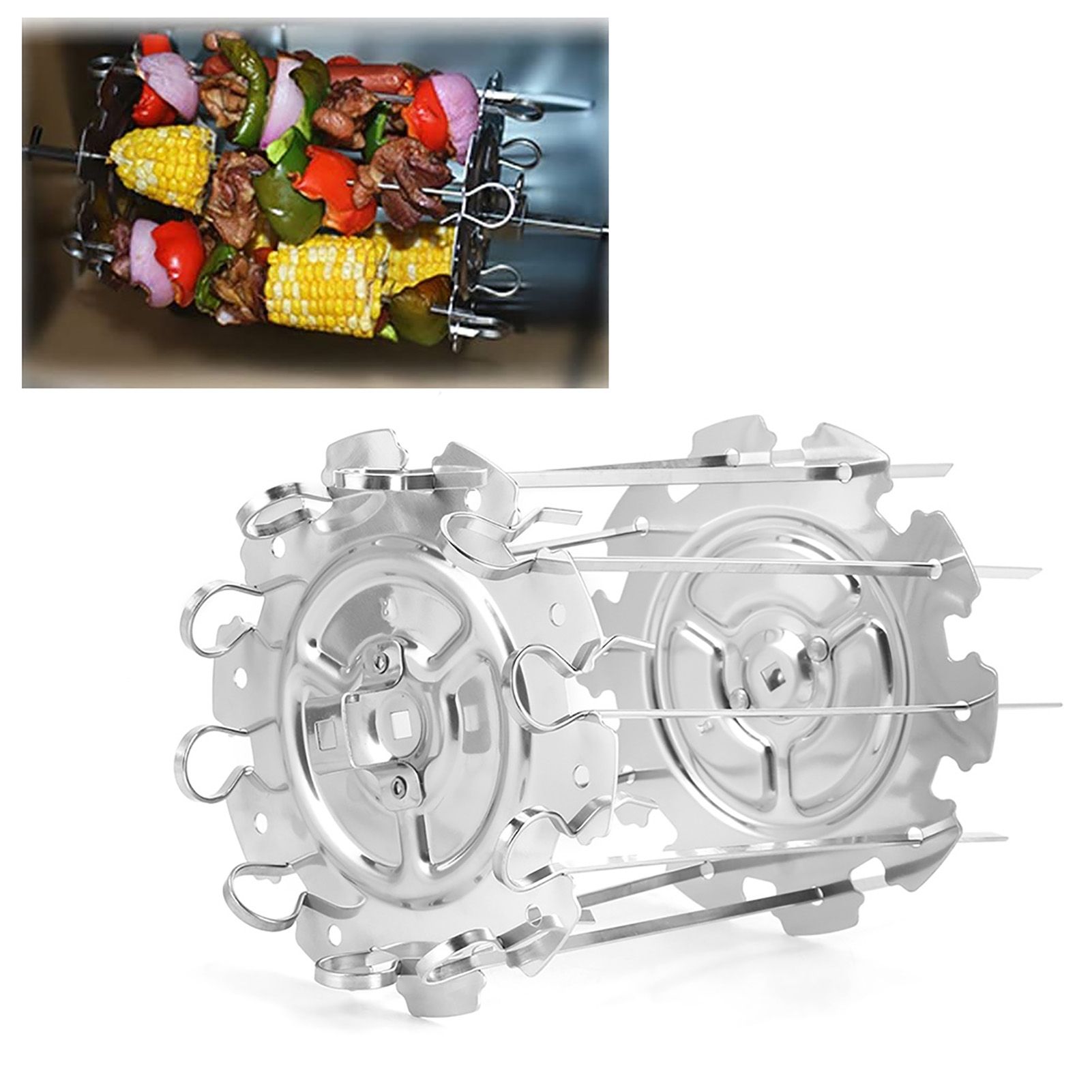 Stainless Steel Roaster Electric Oven Barbecue Skewers Needle Cage Set BBQ view 9
