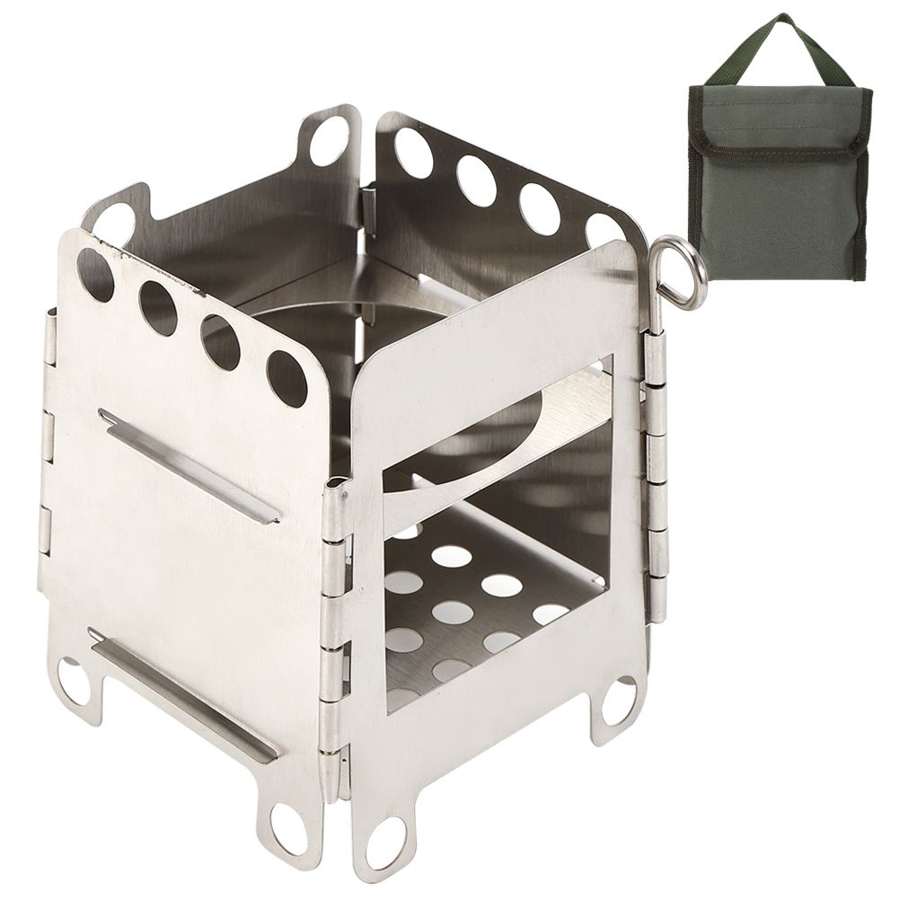 Portable Stainless Steel Folding Stove Wood Burning Stove for Outdoor Picnic view 2
