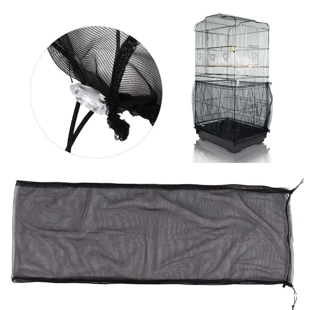Bird Cage Cover Universal Birdcage Polyester Mesh Cover Seed Catcher Parrots view 9