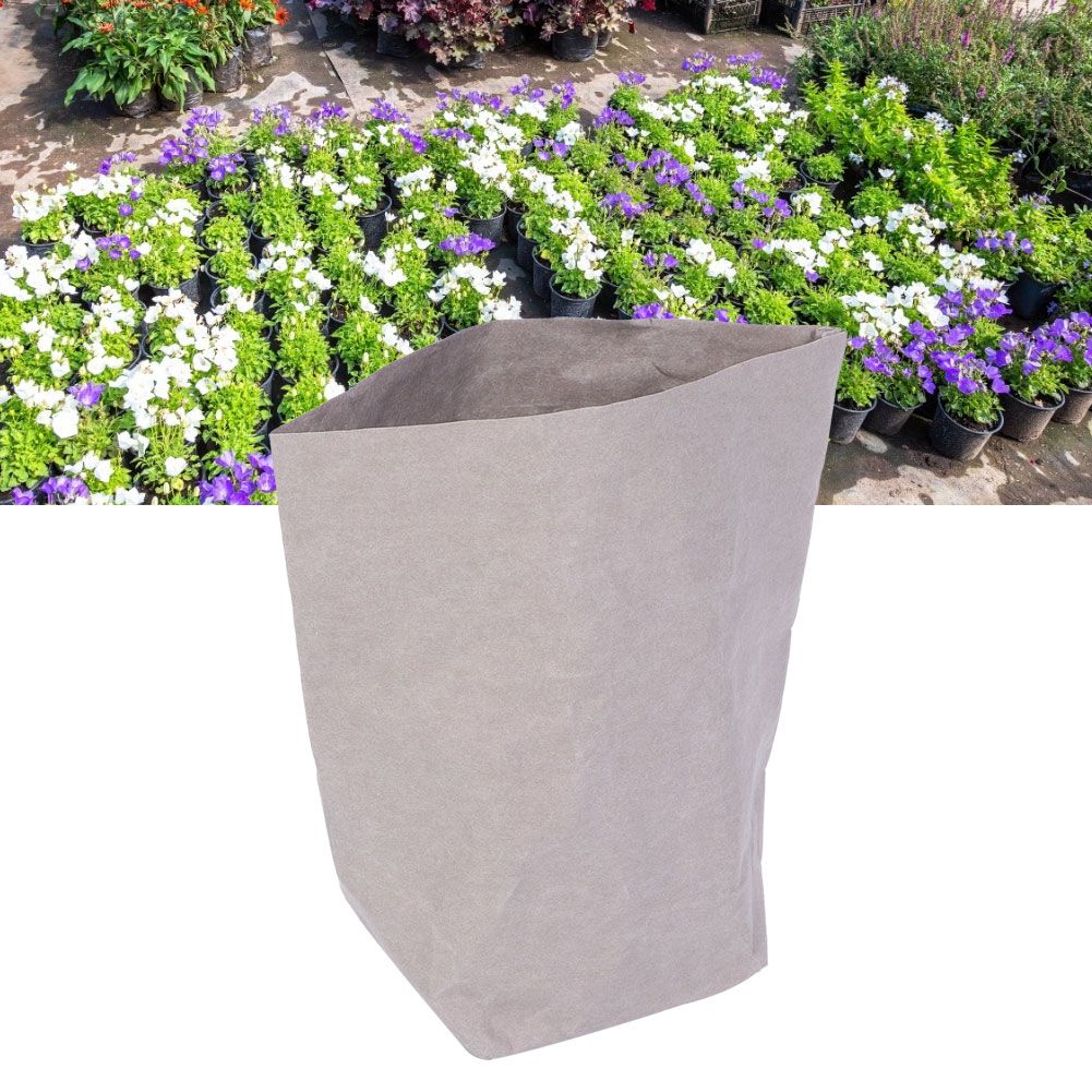 Gray Washable Reusable Kraft Paper Planting Bag Storage Bags for Garden view 9