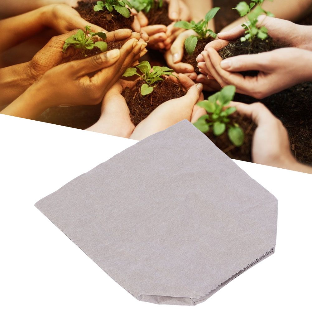 Gray Washable Reusable Kraft Paper Planting Bag Storage Bags for Garden view 10