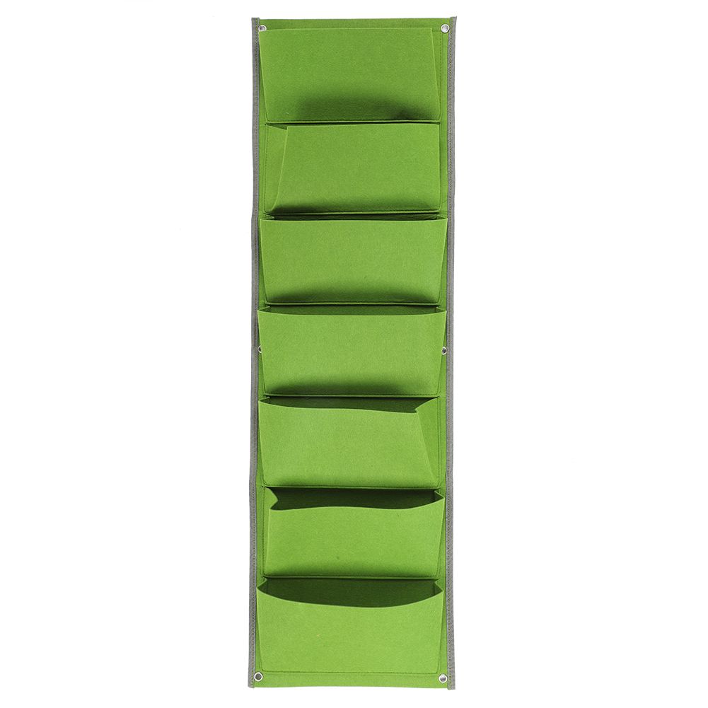 7‑Pocket Vertical Felt Plant Bag Corrosion Resistant Breathable Wall Planter view 2