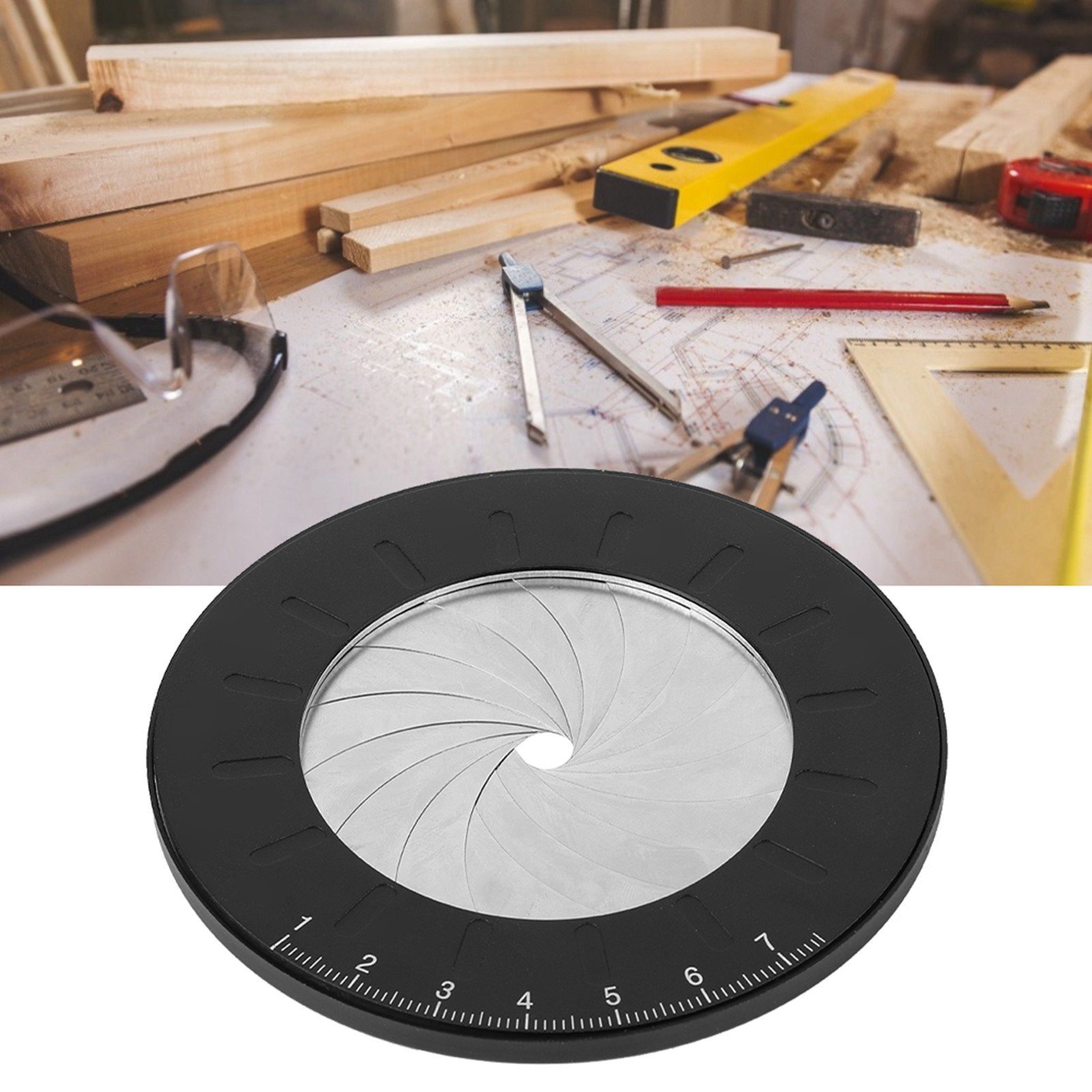 Round Circle Template Ruler Maker Tool Adjustable Measurement for Woodworking view 10