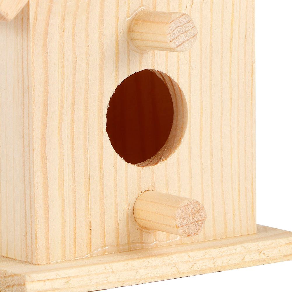 3Pcs Innovative Outdoor Wooden Bird House Nesting Cage Ornament for Garden view 11