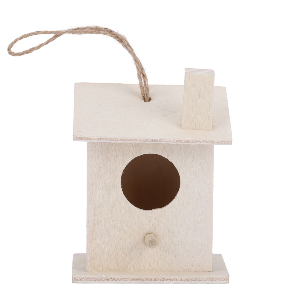 4Pcs Innovative Hanging Wooden Bird House Nests Ornament for Outdoor Garden view 5