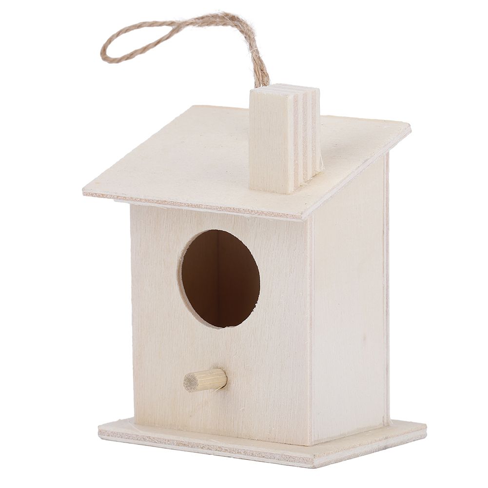 4Pcs Innovative Hanging Wooden Bird House Nests Ornament for Outdoor Garden view 6