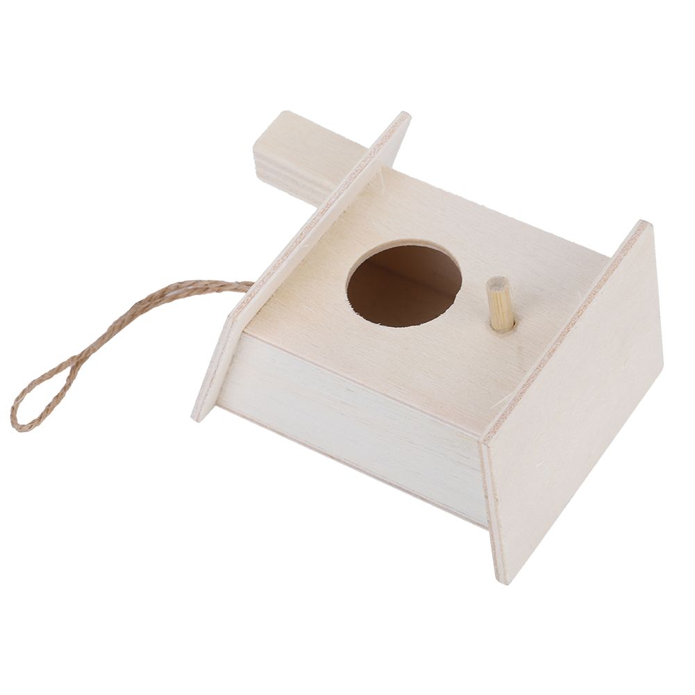 4Pcs Innovative Hanging Wooden Bird House Nests Ornament for Outdoor Garden view 8