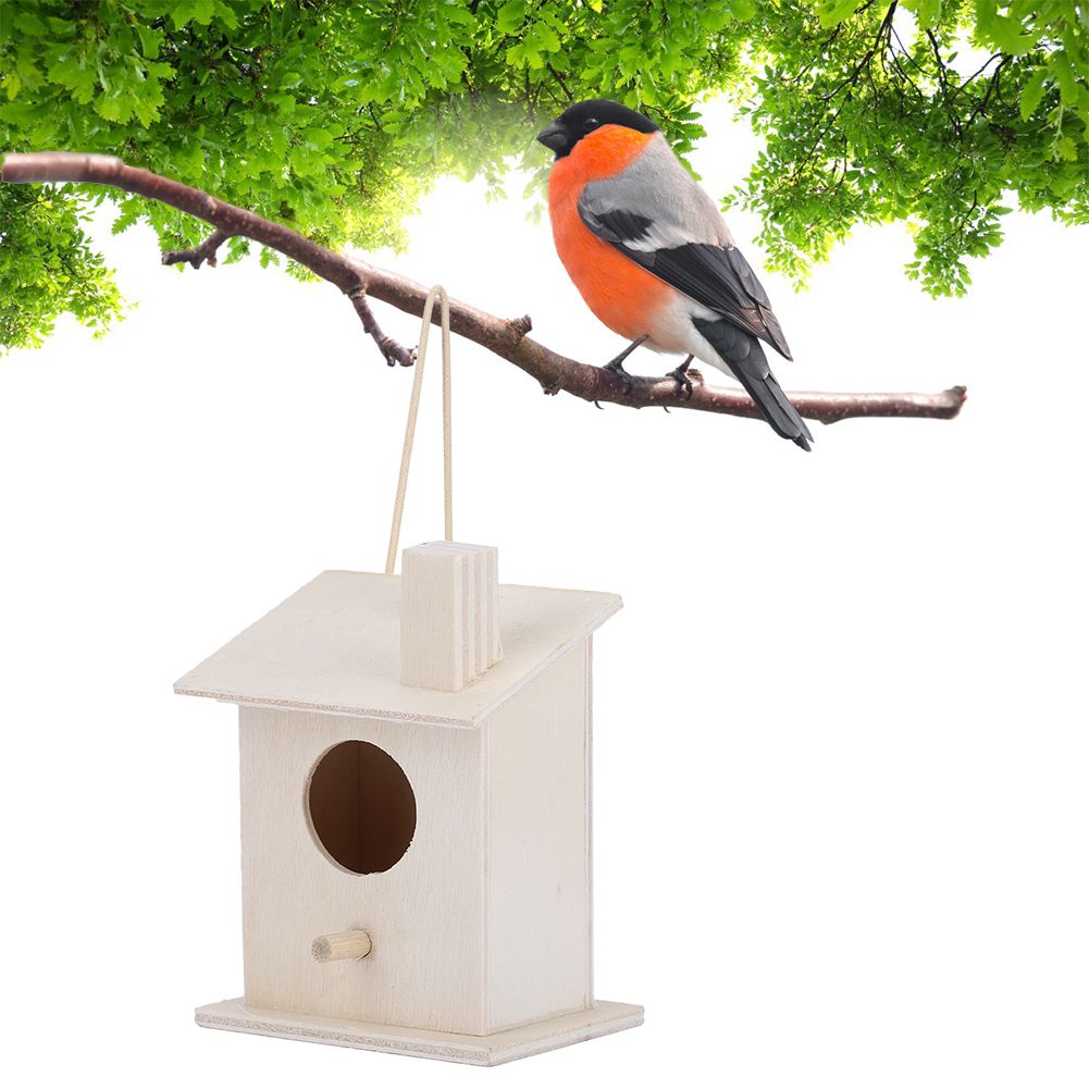 4Pcs Innovative Hanging Wooden Bird House Nests Ornament for Outdoor Garden view 9