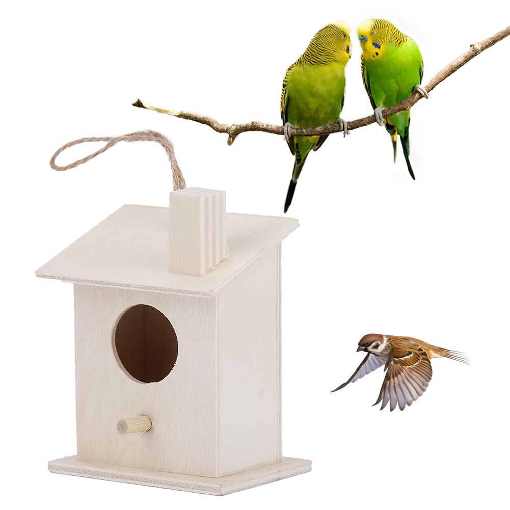 4Pcs Innovative Hanging Wooden Bird House Nests Ornament for Outdoor Garden view 10