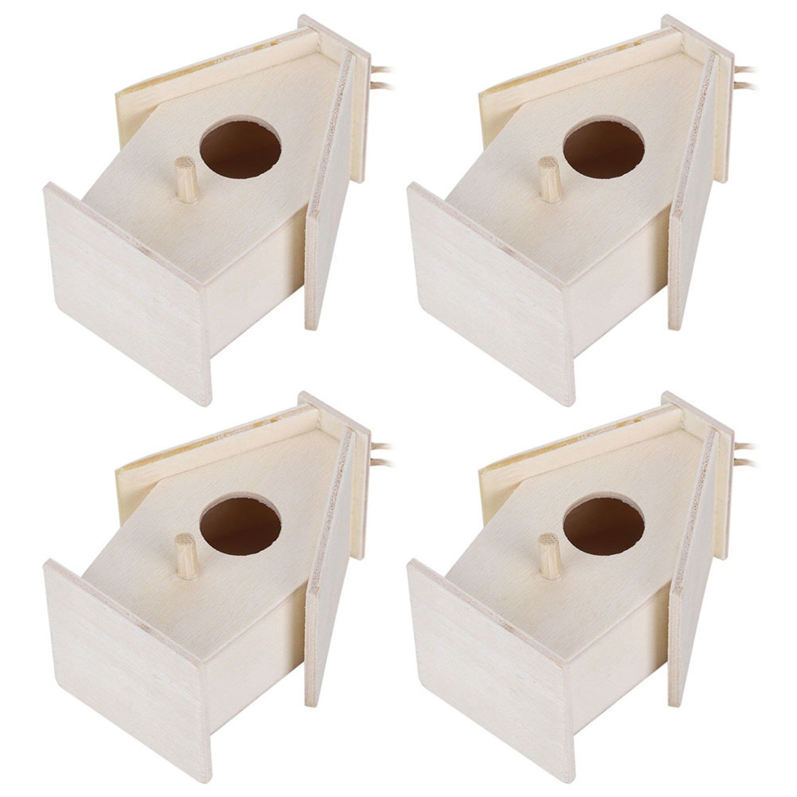 4Pcs Hanging Type Innovative Wood Bird House Nests Cage for Garden Courtyard view 3