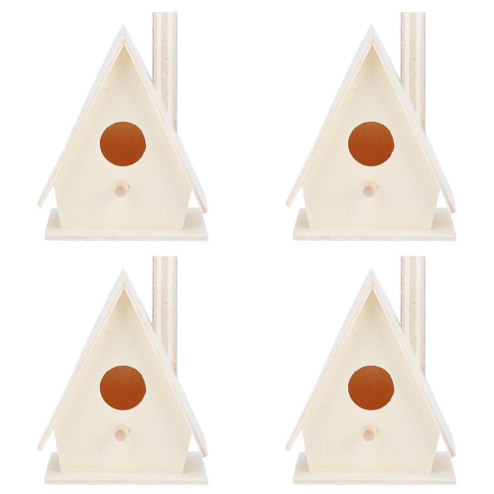 4Pcs Outdoor Hanging Wooden Bird House Nests Nesting Cage Garden Decoration view 2