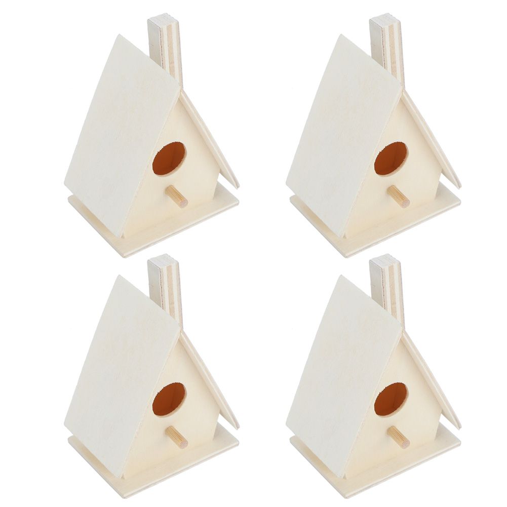 4Pcs Outdoor Hanging Wooden Bird House Nests Nesting Cage Garden Decoration view 3