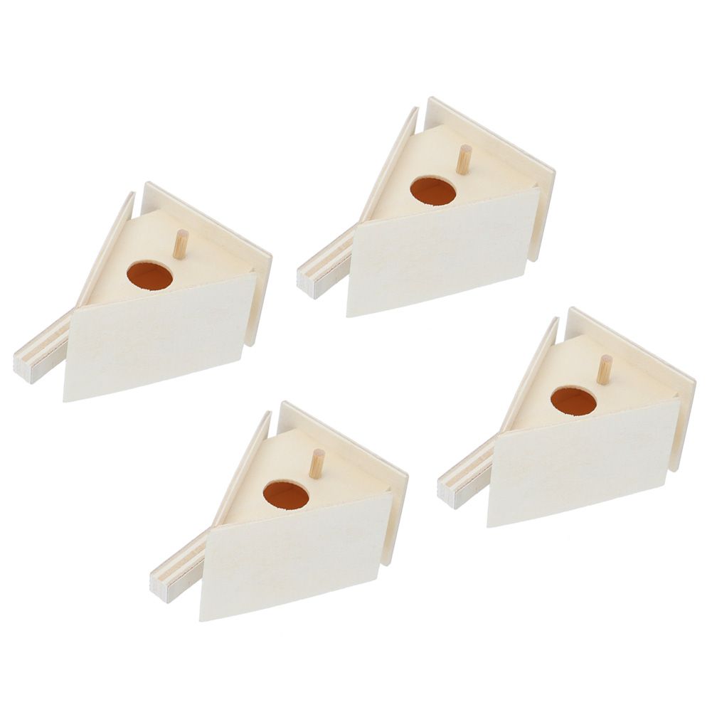 4Pcs Outdoor Hanging Wooden Bird House Nests Nesting Cage Garden Decoration view 4