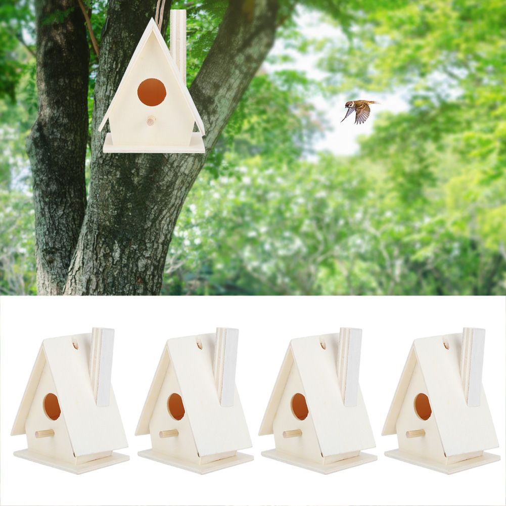 4Pcs Outdoor Hanging Wooden Bird House Nests Nesting Cage Garden Decoration view 10