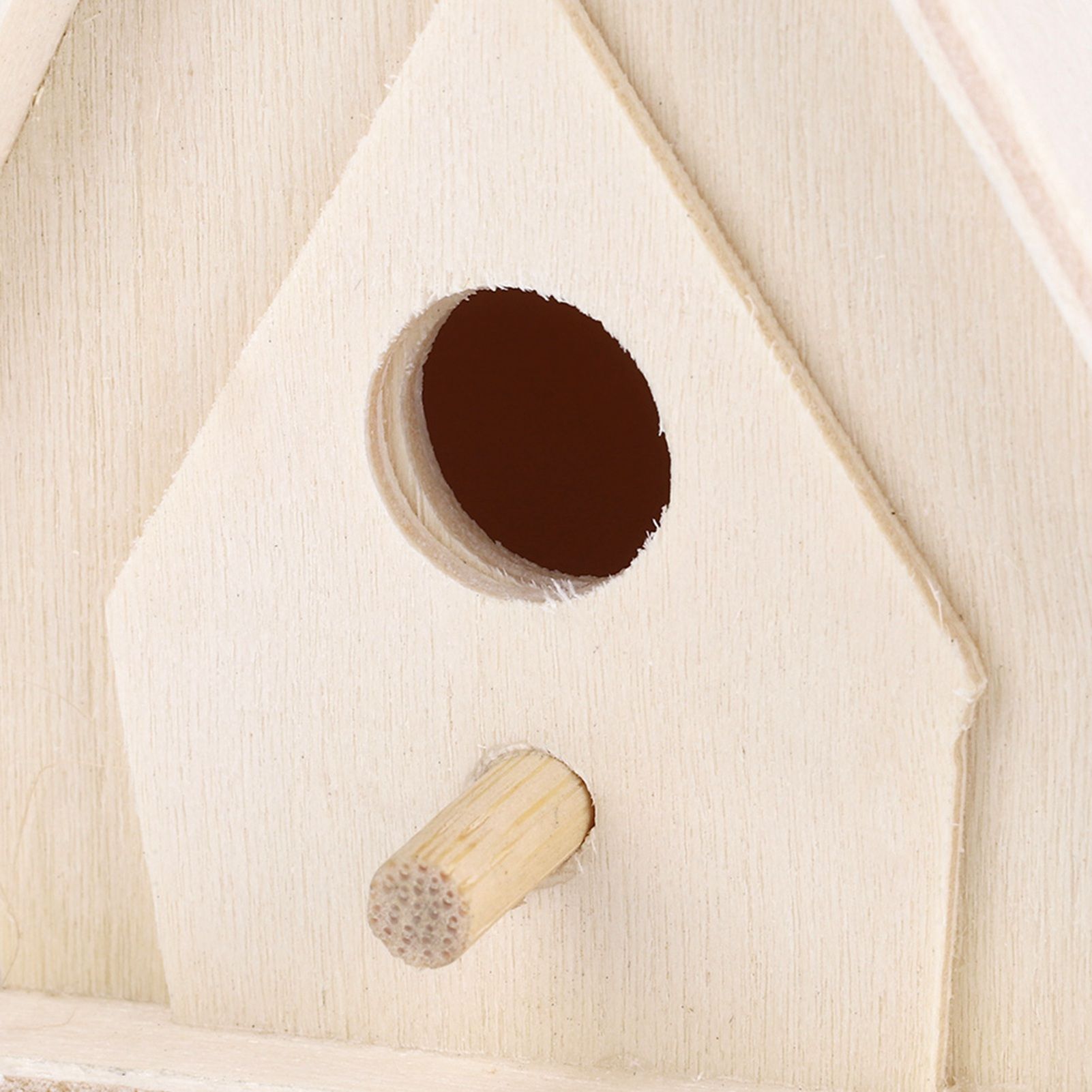 4Pcs Mini Hanging Wooden Bird House Nests Cage Ornament Crafts for Garden view 12