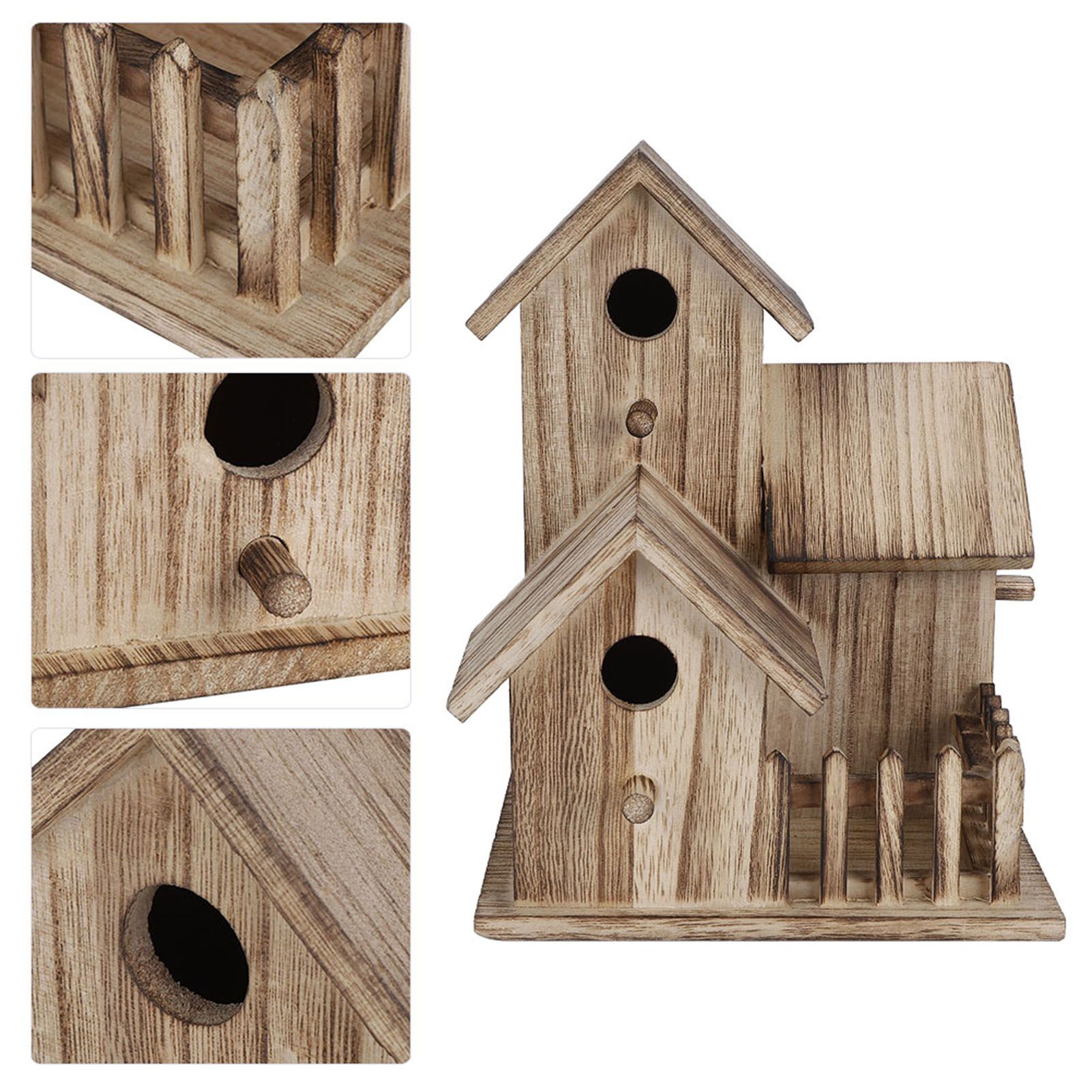 Wooden Birdhouse Small Outdoor Garden Bird Nesting Box Bird House Pet Supplies view 4