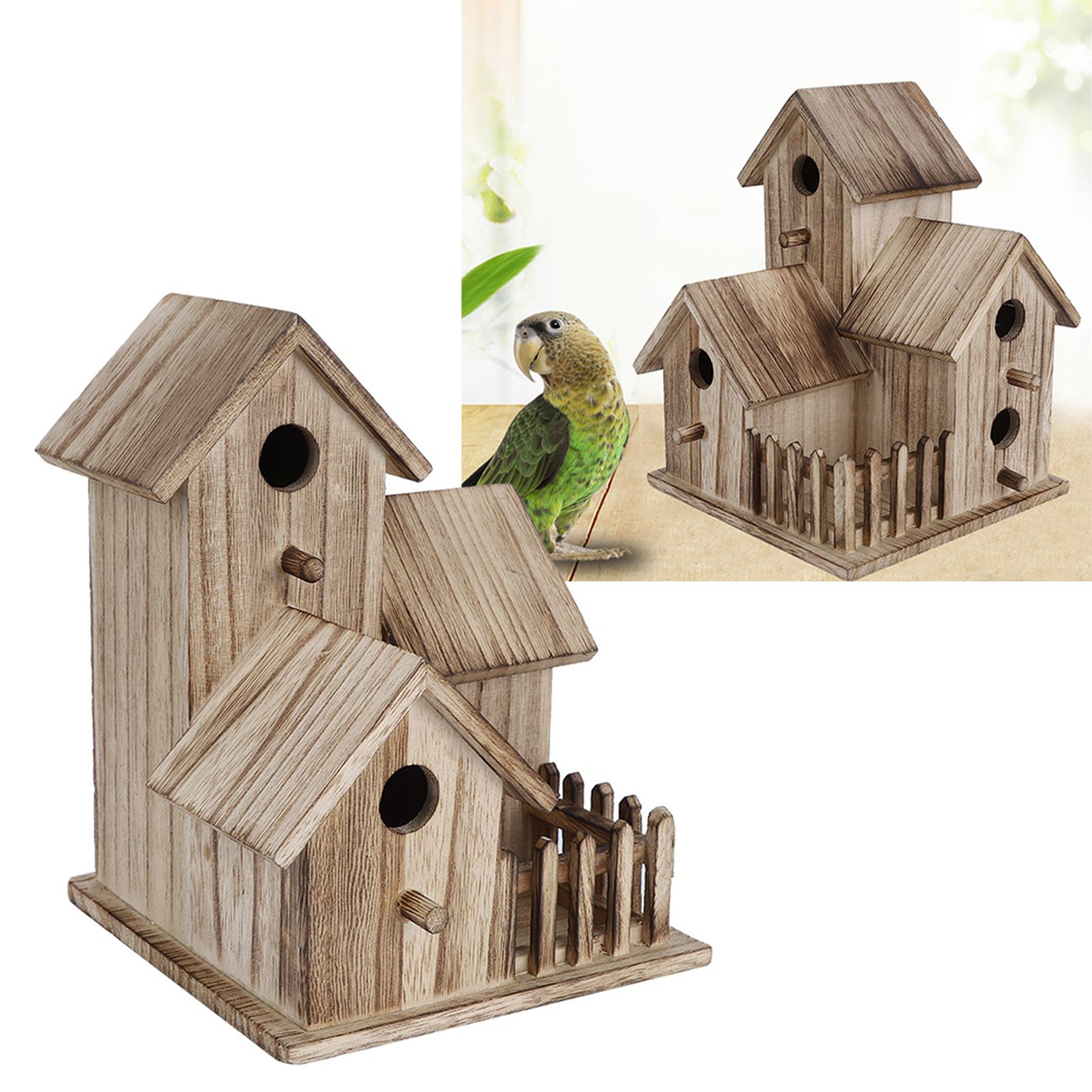 Wooden Birdhouse Small Outdoor Garden Bird Nesting Box Bird House Pet Supplies view 10