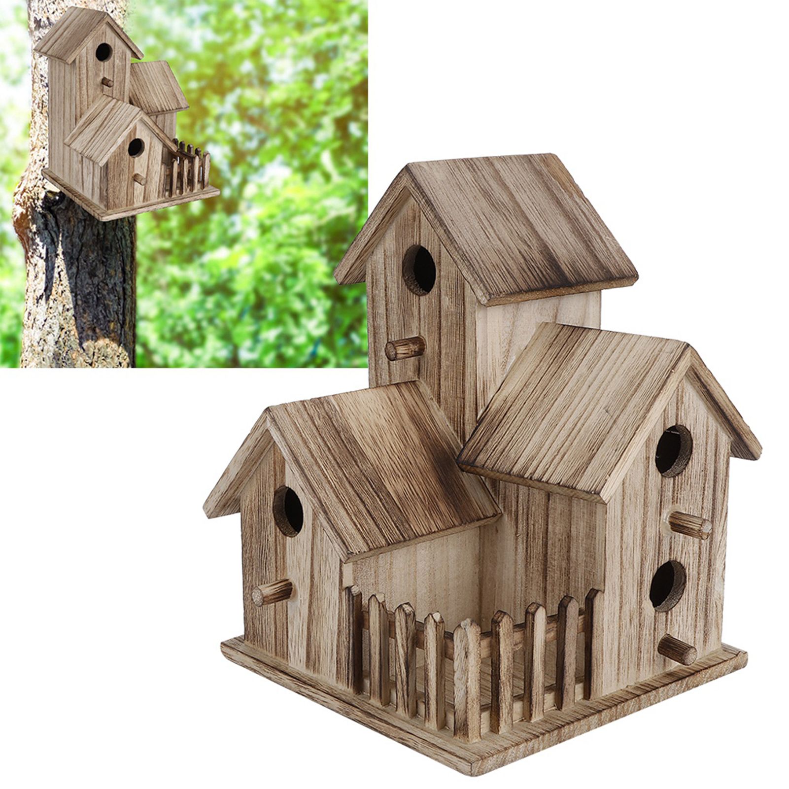 Wooden Birdhouse Small Outdoor Garden Bird Nesting Box Bird House Pet Supplies view 11