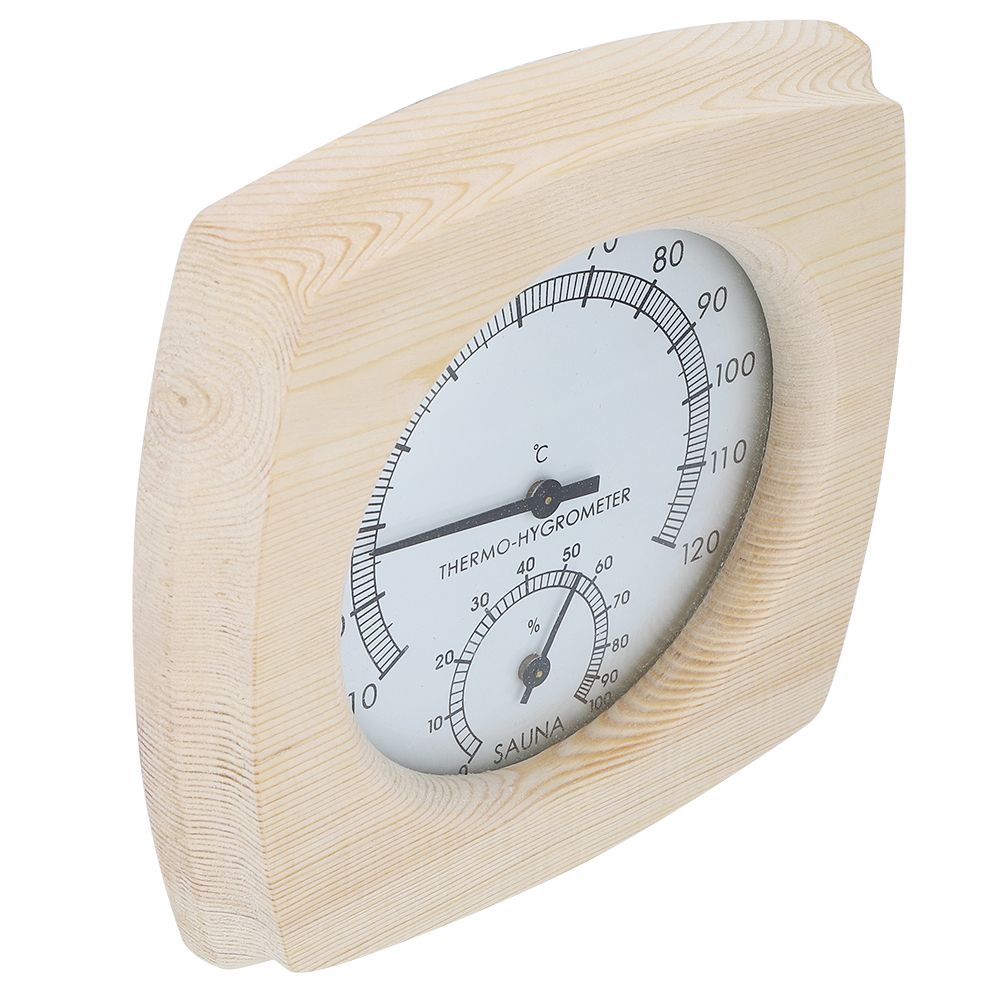 Wood ThermoHygrometer Thermometer Hygrometer for Bathroom Sauna Room Accessory