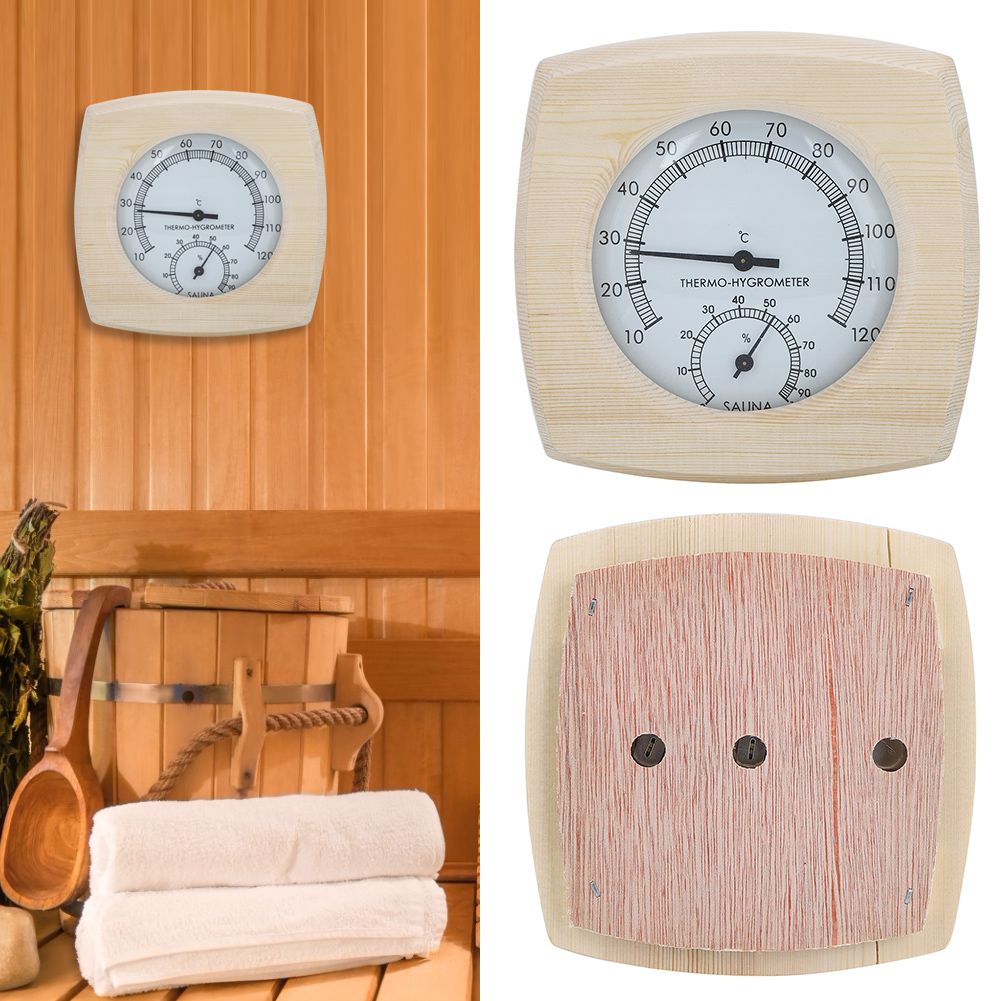 Wood ThermoHygrometer Thermometer Hygrometer for Bathroom Sauna Room Accessory view 10