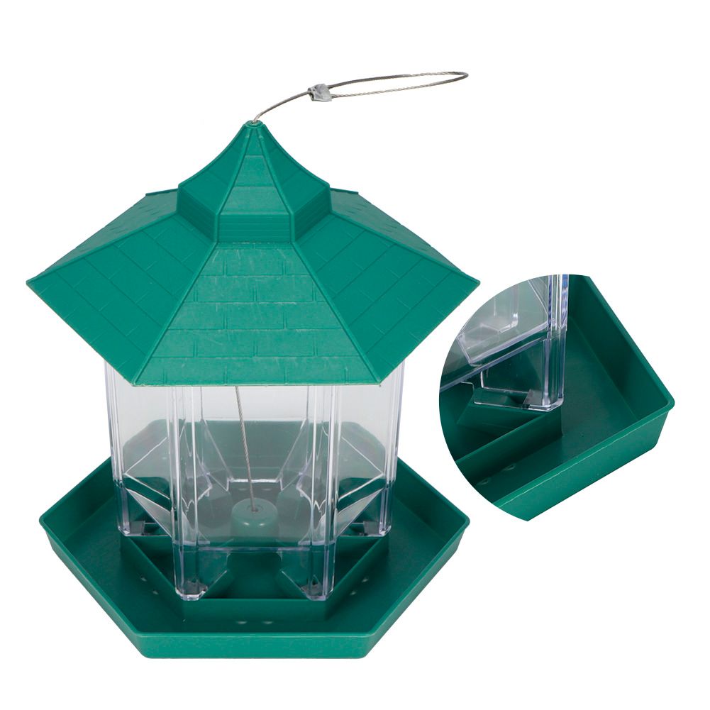 Waterproof Hanging Plastic Transparent Bird Feeder Feeding Tools for Outdoor view 7