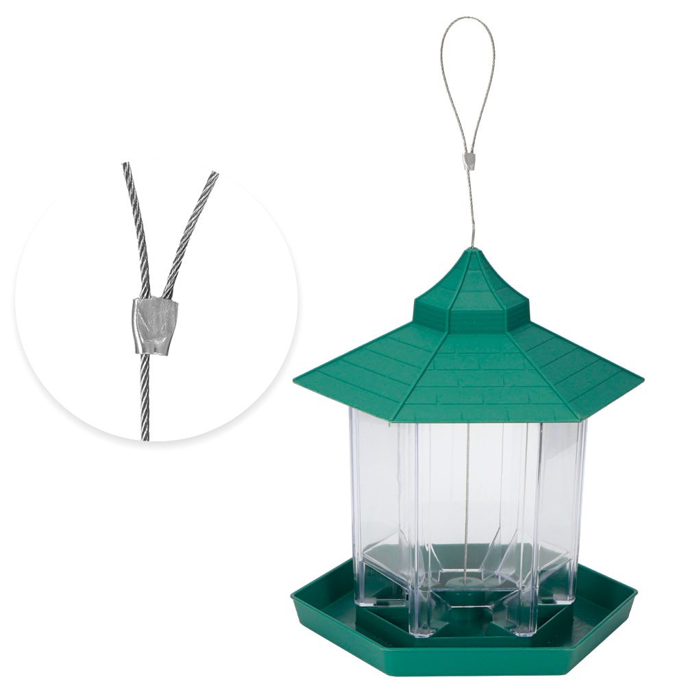 Waterproof Hanging Plastic Transparent Bird Feeder Feeding Tools for Outdoor view 8