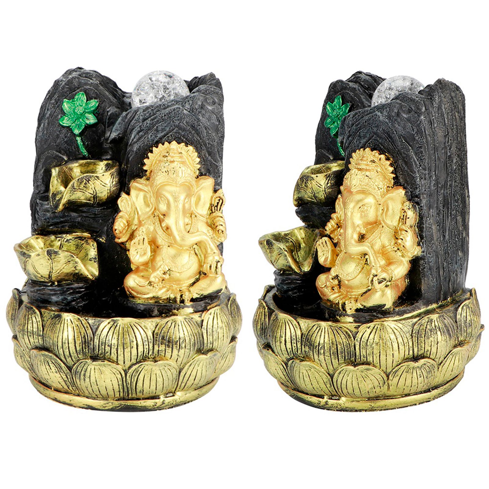 Desktop Water Fountain Ganesha Elephant Statue Buddha Decoration Home Ornament view 4