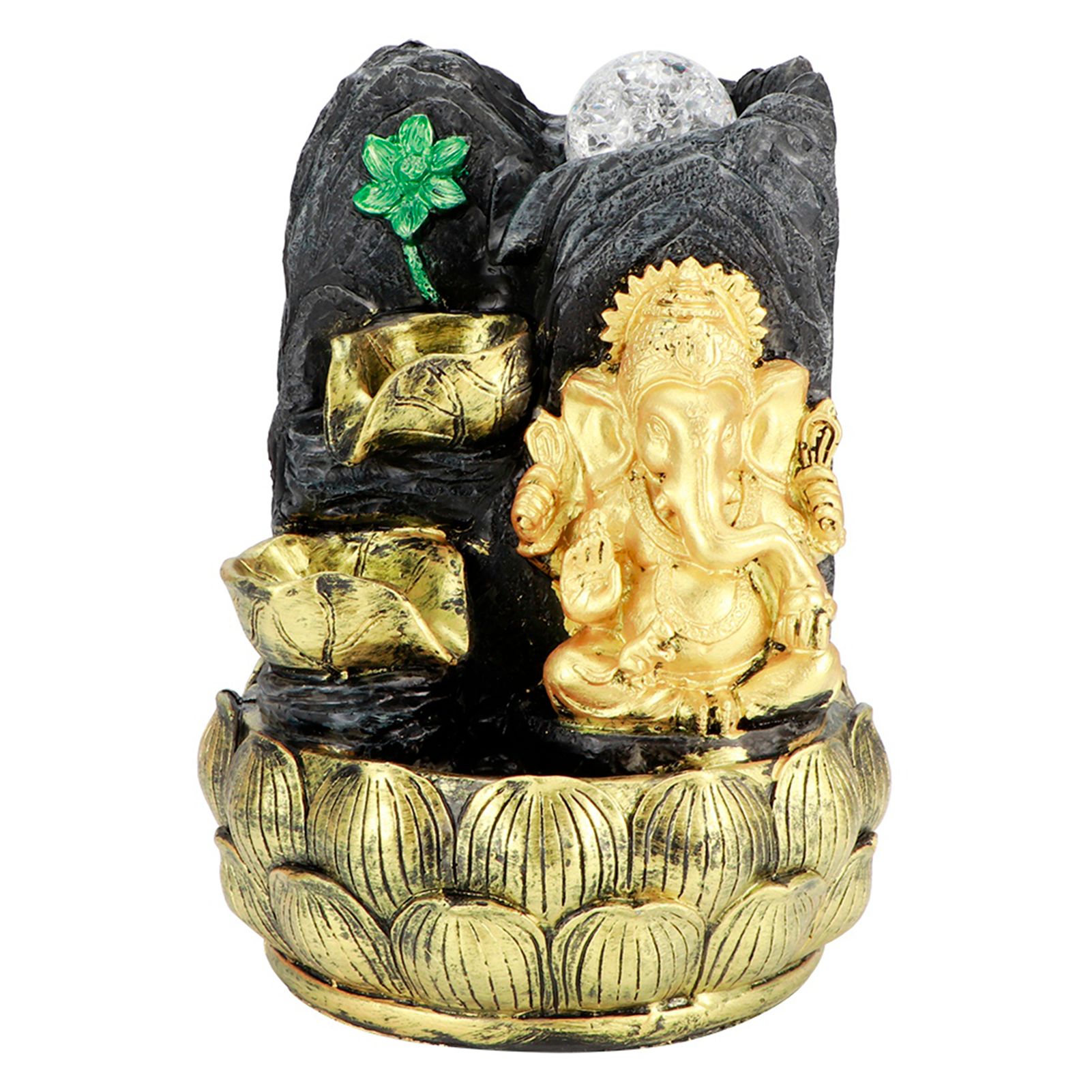 Desktop Water Fountain Ganesha Elephant Statue Buddha Decoration Home Ornament view 5