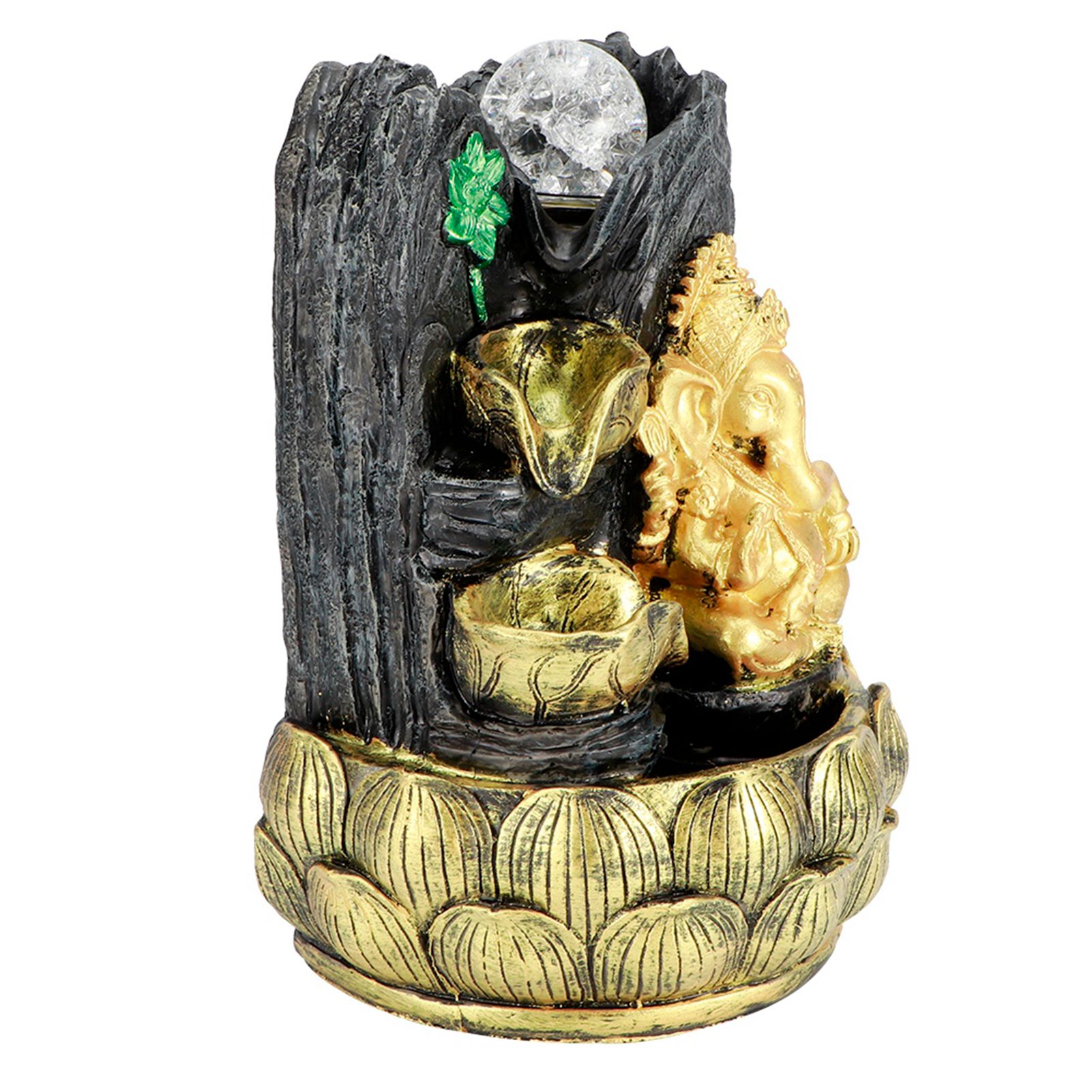 Desktop Water Fountain Ganesha Elephant Statue Buddha Decoration Home Ornament view 6