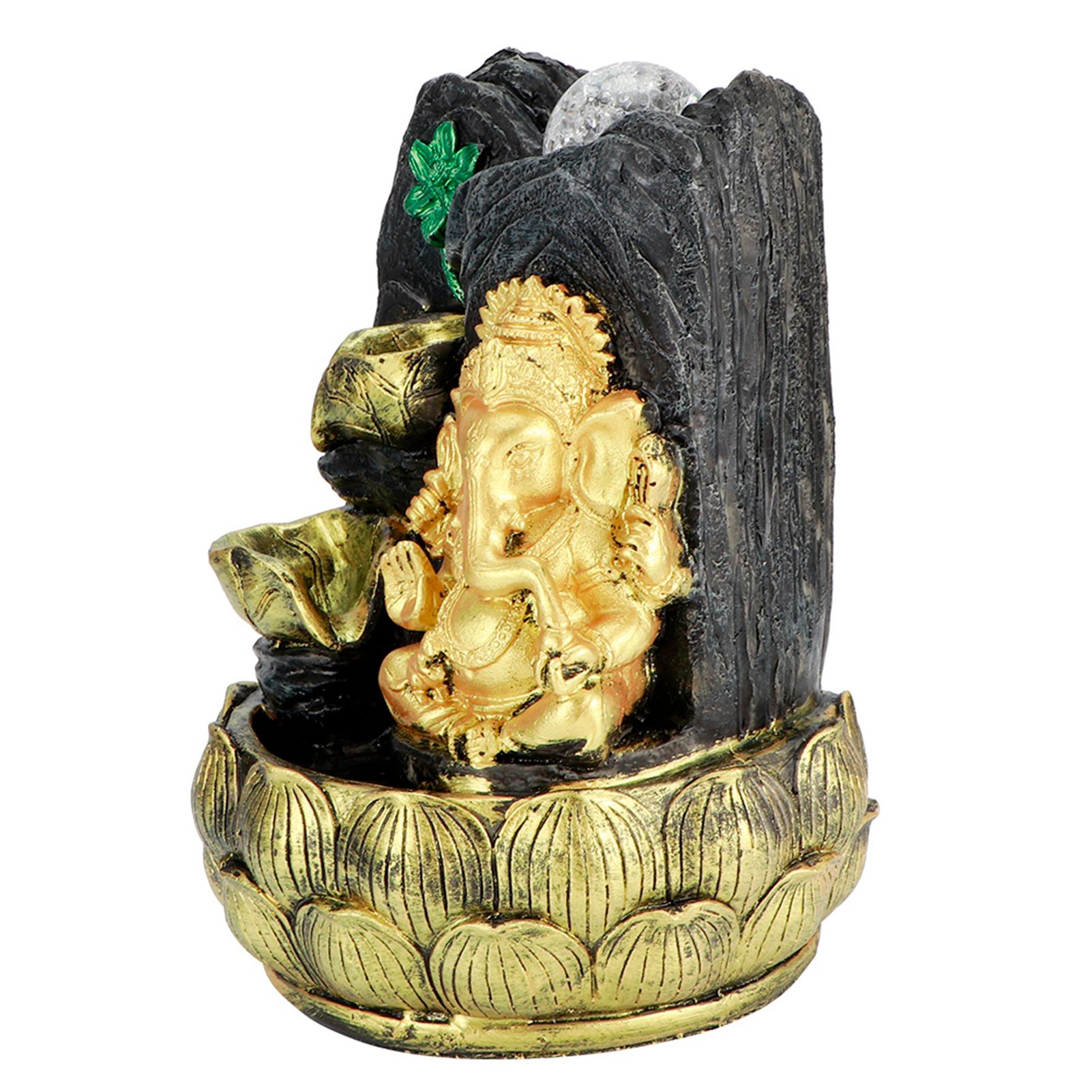 Desktop Water Fountain Ganesha Elephant Statue Buddha Decoration Home Ornament view 7