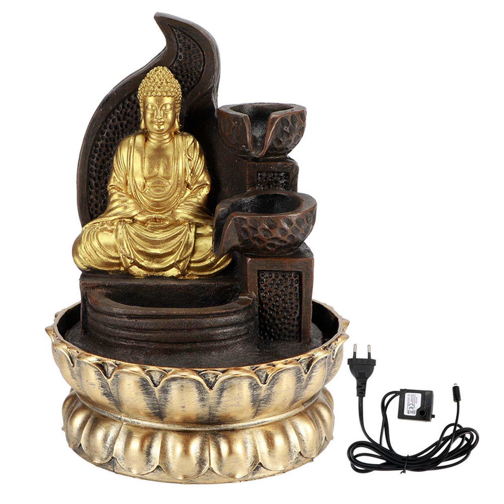 Desktop LED Lighted Water Fountain Ornament with Water Pump for Home Tea Room view 2