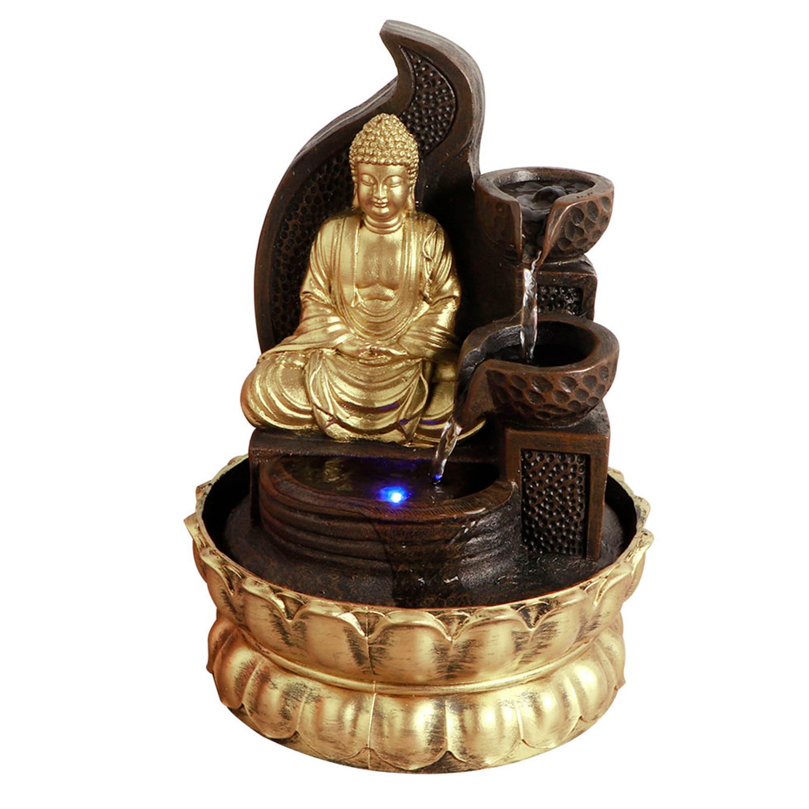 Desktop LED Lighted Water Fountain Ornament with Water Pump for Home Tea Room view 6