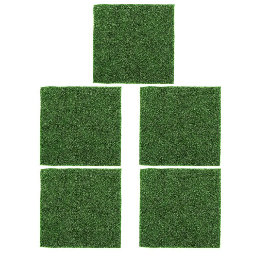 5Pcs SquareShaped Garden Artificial Grass Lawn Turf DIY Miniature Landscape view 2