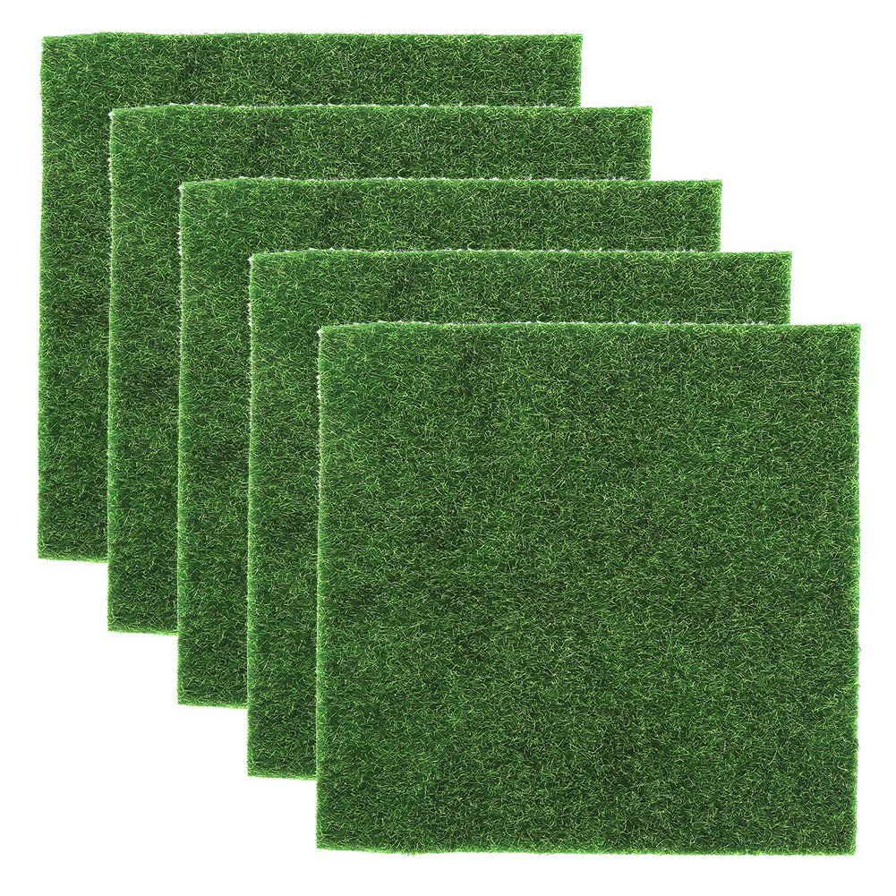 5Pcs SquareShaped Garden Artificial Grass Lawn Turf DIY Miniature Landscape view 4