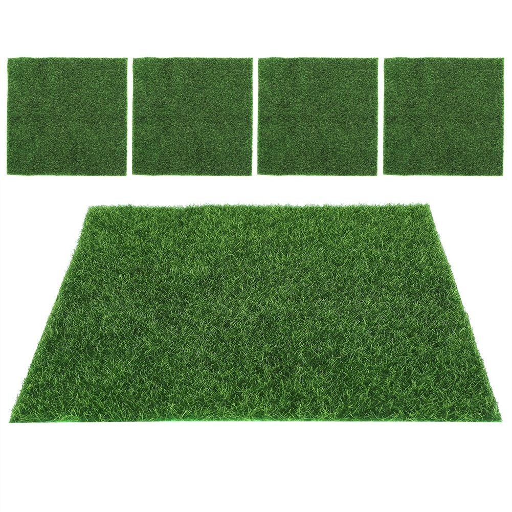 5Pcs SquareShaped Garden Artificial Grass Lawn Turf DIY Miniature Landscape view 5