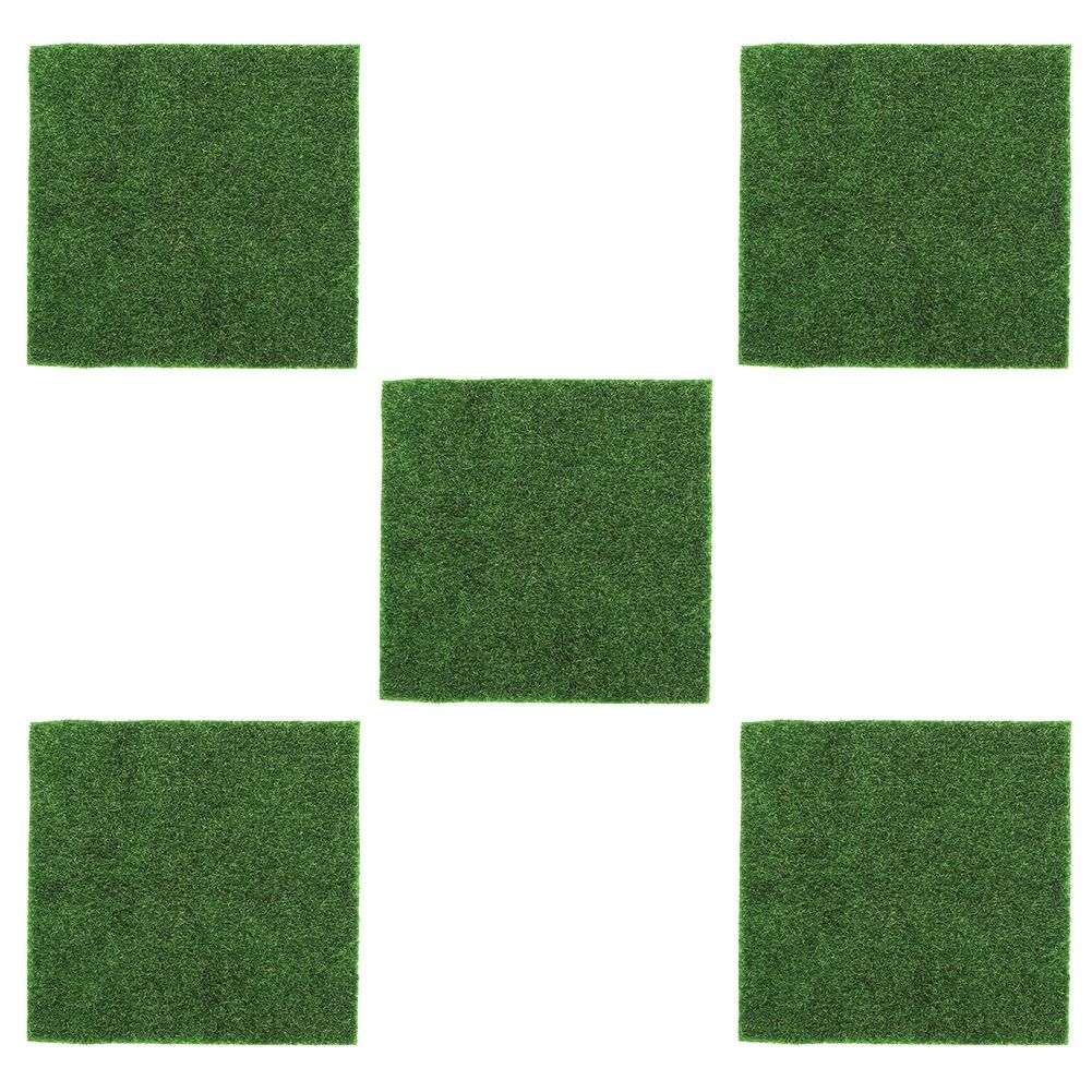 5Pcs SquareShaped Garden Artificial Grass Lawn Turf DIY Miniature Landscape view 8