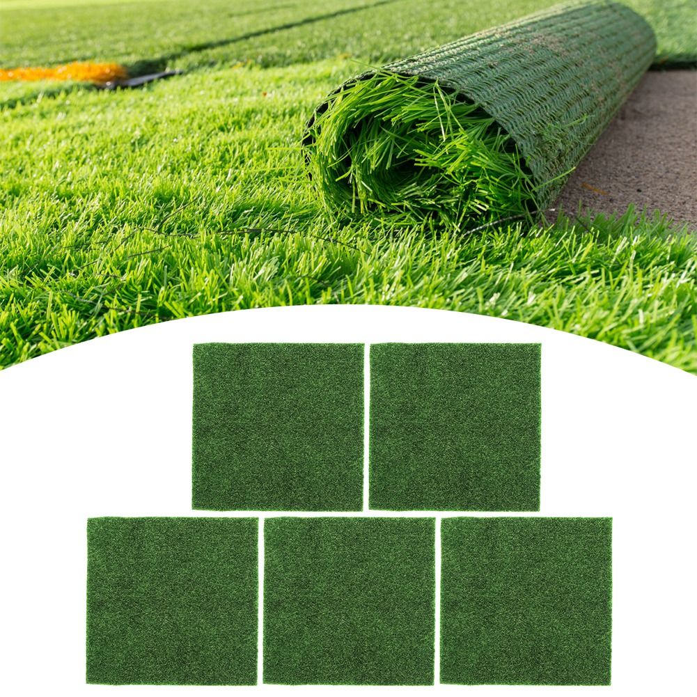 5Pcs SquareShaped Garden Artificial Grass Lawn Turf DIY Miniature Landscape view 9