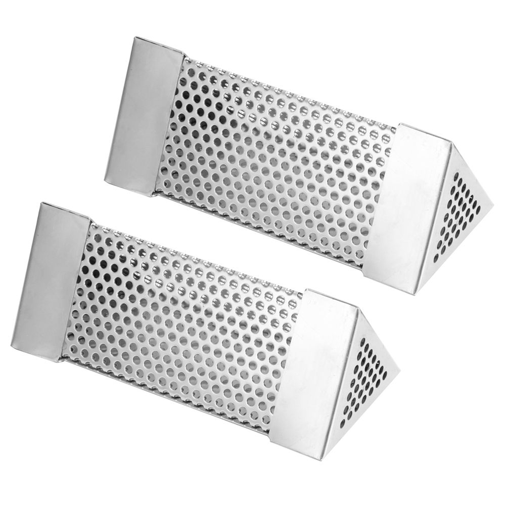2Pcs BBQ Grill Smoker Tube Mesh Tube Pellets Smoke Box 6in Stainless Steel view 2