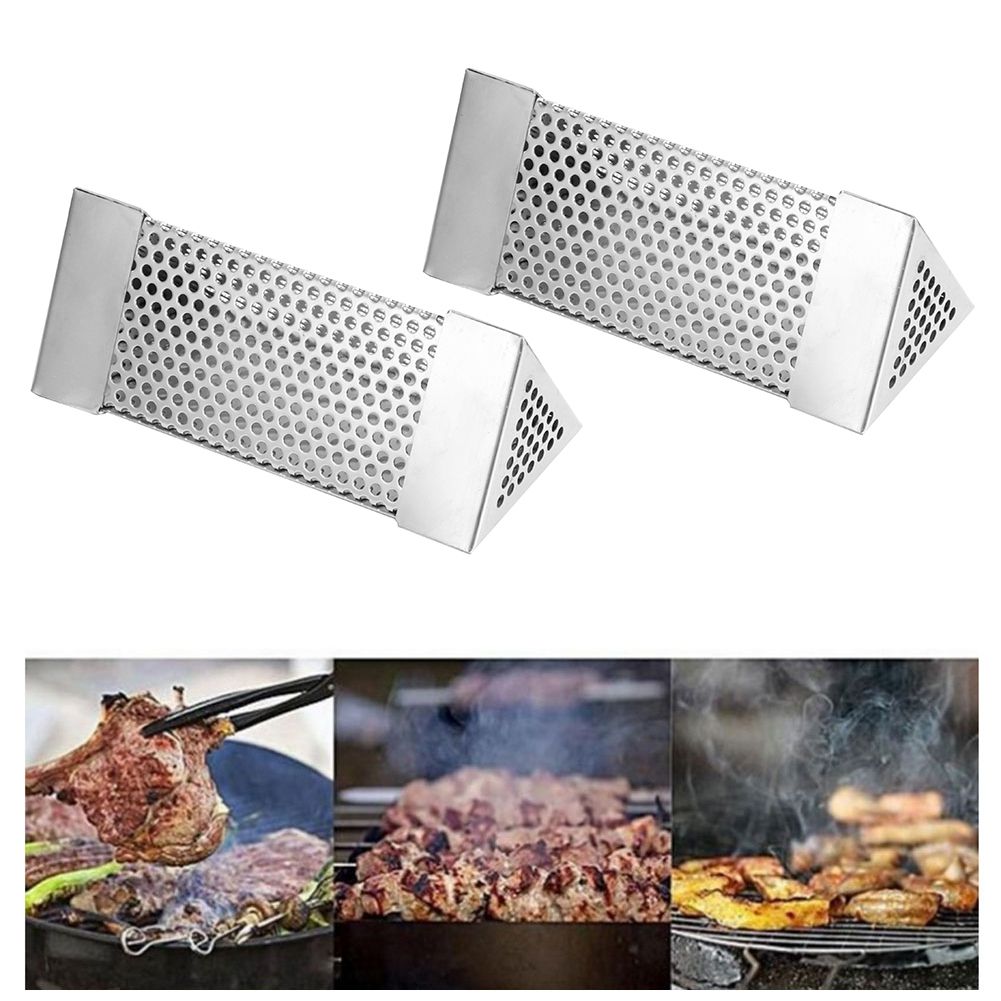 2Pcs BBQ Grill Smoker Tube Mesh Tube Pellets Smoke Box 6in Stainless Steel view 9